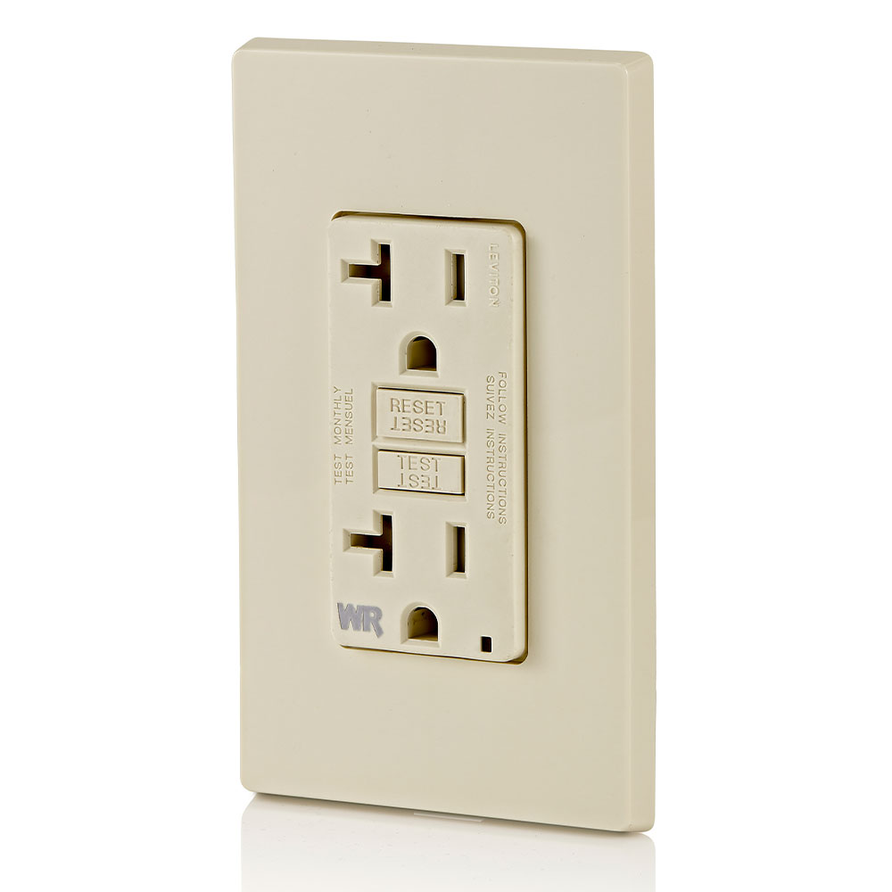 20 Amp GFCI Weather-Resistant Outlet, Self Test, Tamper-Resistant with LED Indicator Light