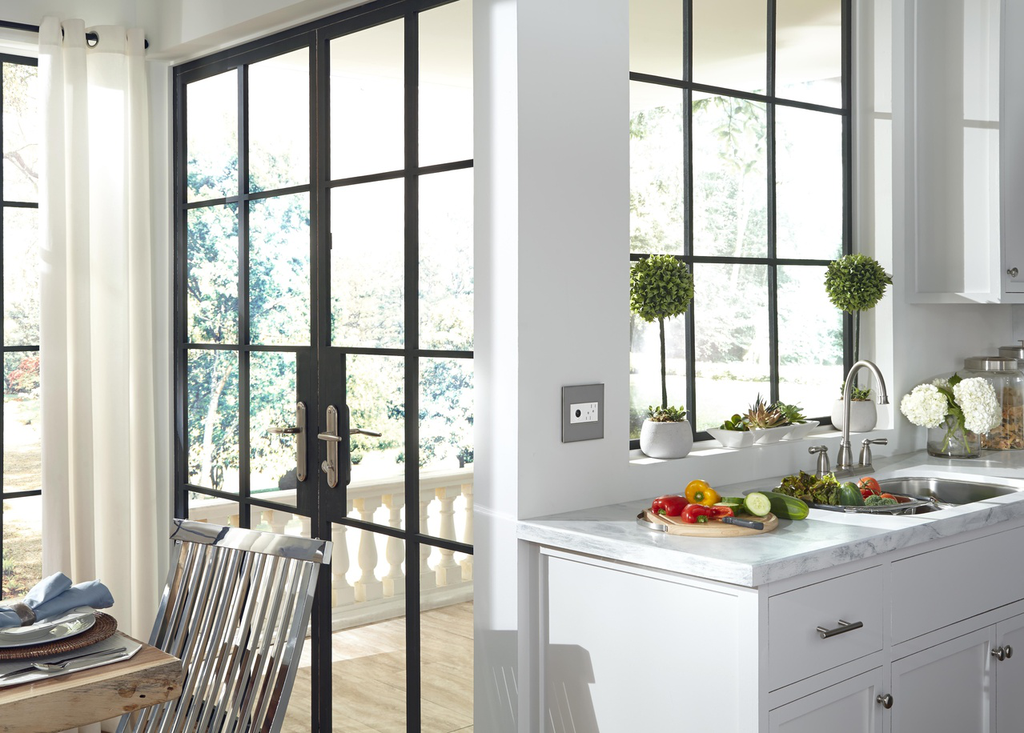 adorne® Brushed Stainless 1-Gang Screwless Wall Plate