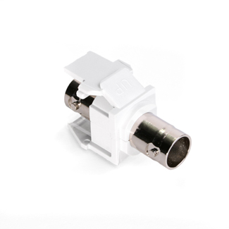BNC Feedthrough QUICKPORT™ Connector, Nickel-Plated, 50 Ohm, White Housing