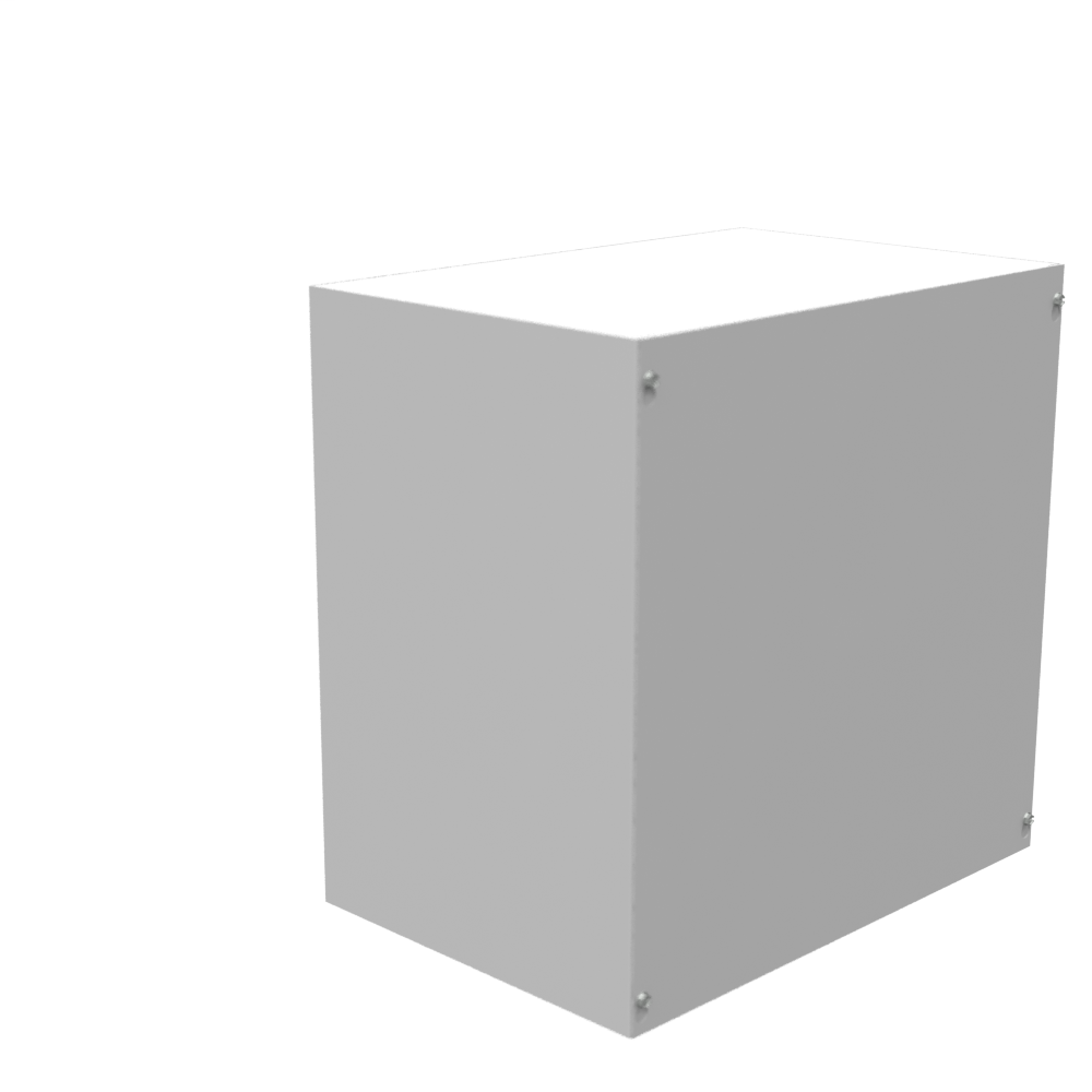 18x12x18 Screw Cover Type 1 UL Steel No KO Gray Cover w/Teardrop Slots Holes In Back
