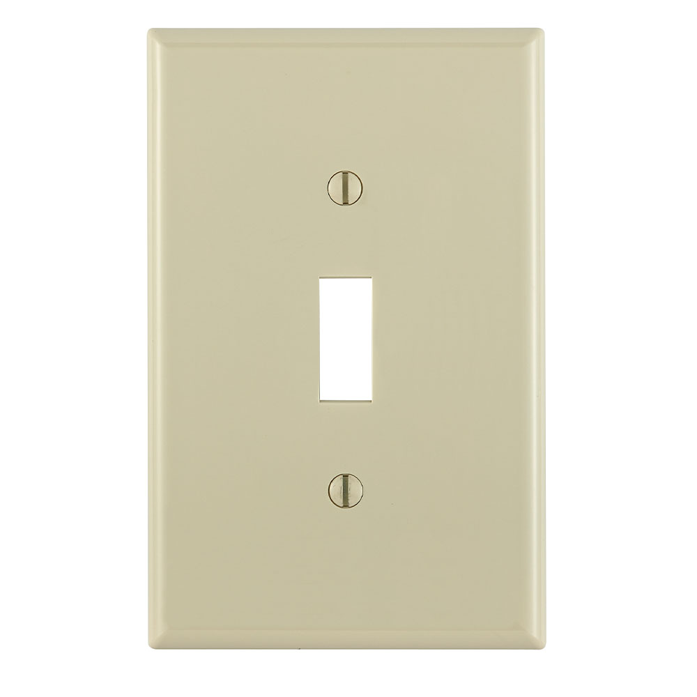 1-Gang Toggle Wallplate, Midway Size, Device Mount, Ivory