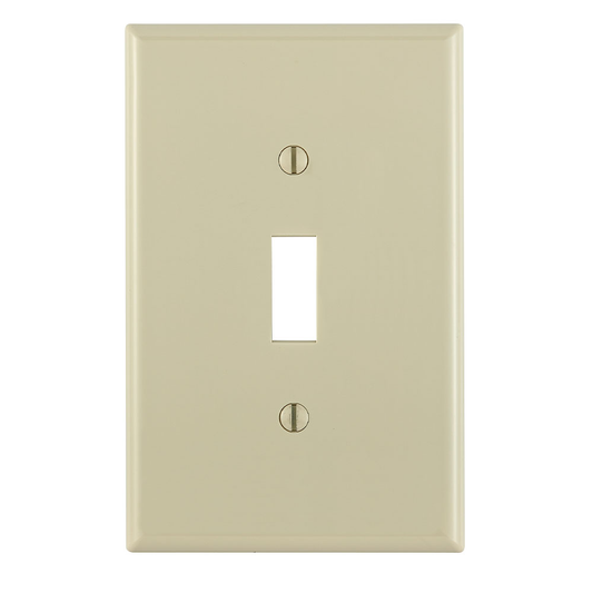 1-Gang Toggle Wallplate, Midway Size, Device Mount, Ivory
