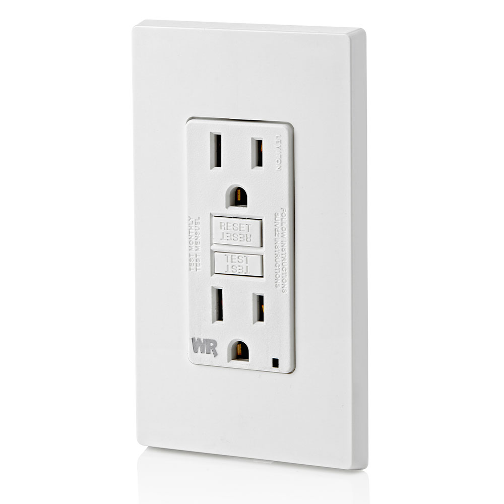 15 Amp Weather-Resistant GFCI Outlet, Self Test, with LED Indicator Light