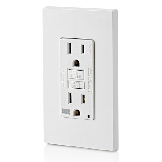 15 Amp Weather-Resistant GFCI Outlet, Self Test, with LED Indicator Light