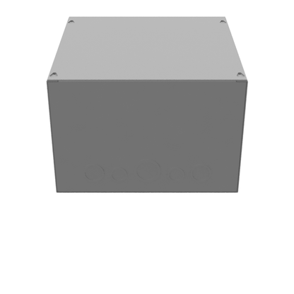 12x8x12 Screw Cover Type 1 UL Steel KOs Gray Cover w/Teardrop Slots Holes In Back