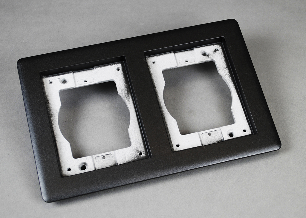 2-GANG CARPET & TILE FLANGE - AL BRUSHED ALUMINUM