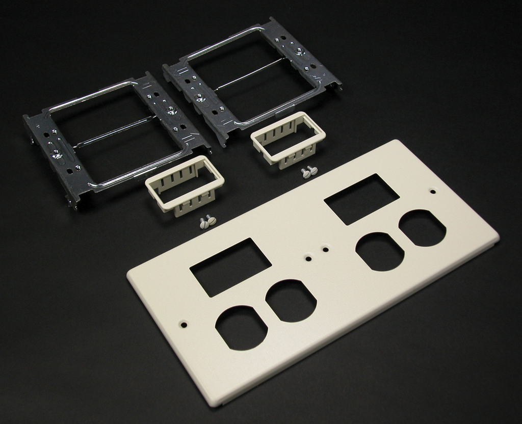 4047 Four-Gang Cover Two Duplex and Two Mini Adapters