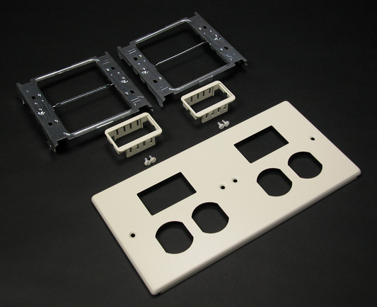 4047 Four-Gang Cover Two Duplex and Two Mini Adapters