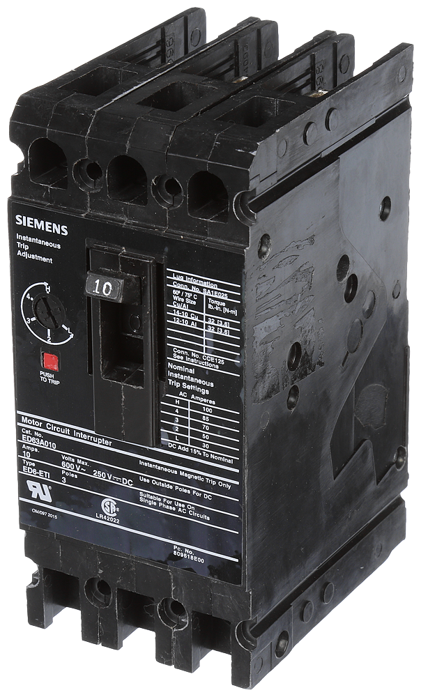 BREAKER ED 3P 10A 600V LUGS-ETI