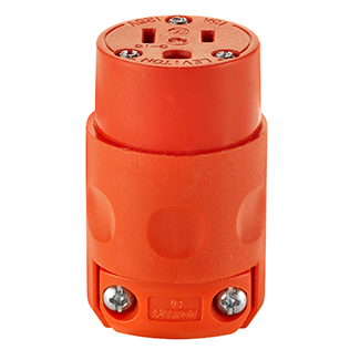 15 Amp, 125 Volt, NEMA 5-15R, 2Pole, 3Wire Connector, Straight Blade, Orange