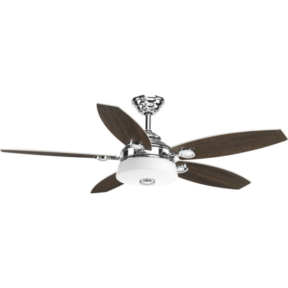 54" 5 Blade Fan w/ LED Light in Polished Chrome