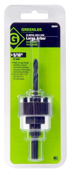 3/8" Shank with 3 Flats, Hole Saw Arbor