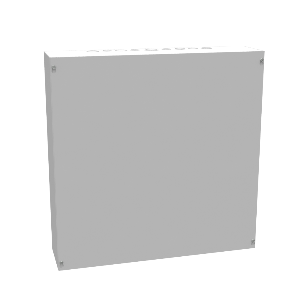 24X6x24 Screw Cover Type 1 UL Steel KOs Gray Cover w/Teardrop Slots Holes In Back