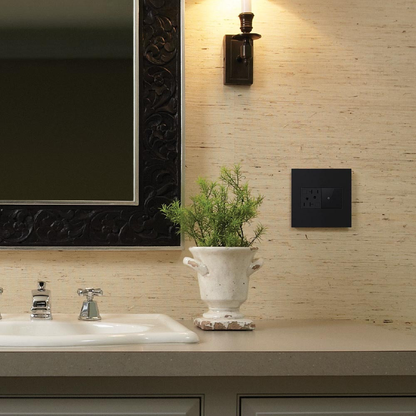 adorne® Graphite 1-Gang+ Screwless Wall Plate with Microban®