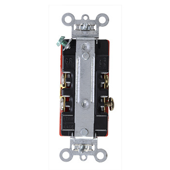 20A 125V Heavy Duty Spec-Grade Decorator Duplex Receptacle, Back and Side Wire, Red