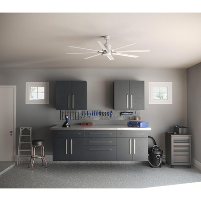 72" 18W LED 8 Blade White ceiling fan