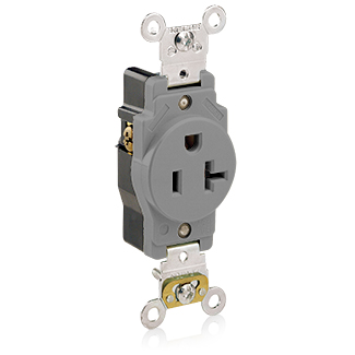 20 Amp Single Receptacle/Outlet, Industrial Grade, Self-Grounding