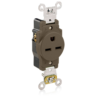 15 Amp Single Receptacle/Outlet, Industrial Grade, Self-Grounding