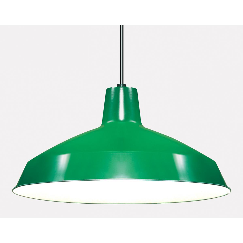 1 Light - 16" Pendant with Warehouse Shade - Green Finish