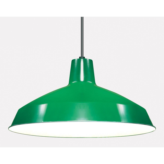 1 Light - 16" Pendant with Warehouse Shade - Green Finish