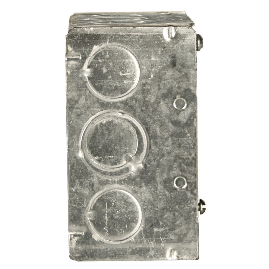 4 in. Square Box, Welded, 2-1/8 in. Deep, Ten 1/2 in KO's & Six TKO's, Raised Ground