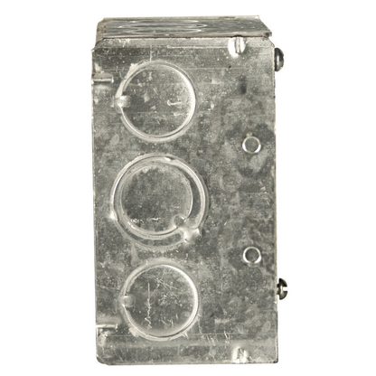 4 in. Square Box, Welded, 2-1/8 in. Deep, Ten 1/2 in KO's & Six TKO's, Raised Ground