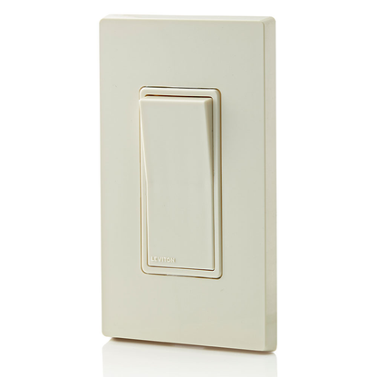 15 Amp Decora Single-Pole Switch, Self-Grounding, Light Almond