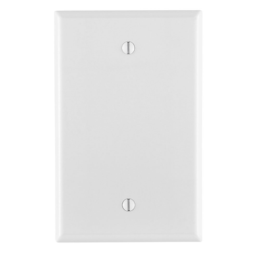 1-Gang Blank Wallplate, Midway Size, Thermoset, White