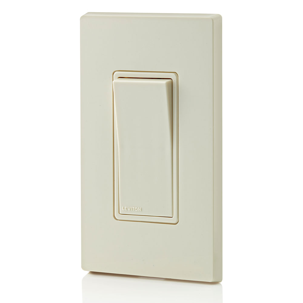 15 Amp Decora Single-Pole Switch, Grounding, Light Almond