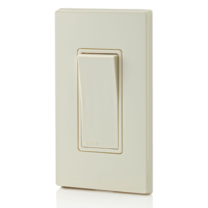 15 Amp Decora Single-Pole Switch, Grounding, Light Almond
