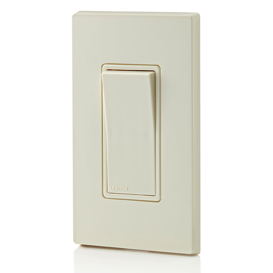 15 Amp Decora Single-Pole Switch, Grounding, Light Almond