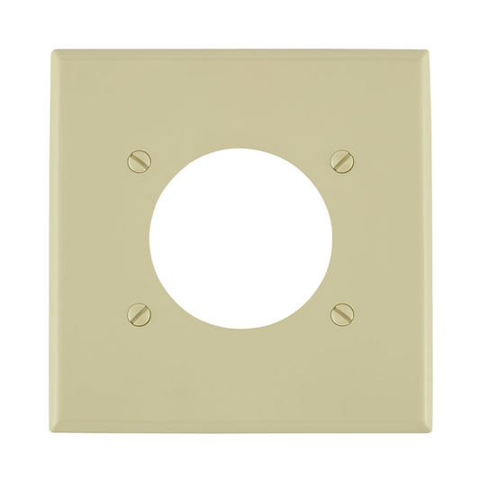 1-Gang Single Outlet/Receptacle Wallplate 2.145 Inch Diameter, Thermosplatic Nylon with Positive Bow, Ivory