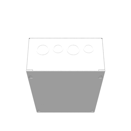 12x4X8 Screw Cover Type 1 UL Listed Steel Knockouts ANSI 61 Gray Cover With Teardrop Slots Mounting Holes In Back