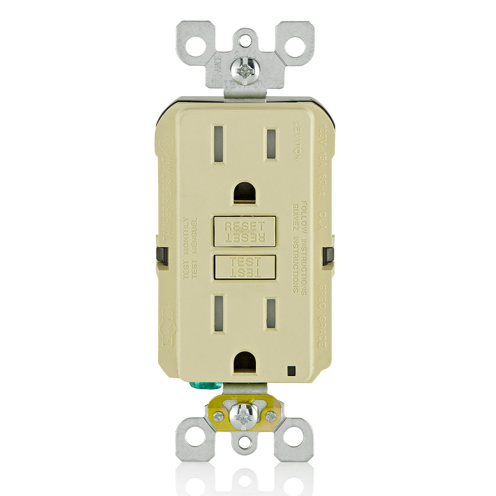 15 Amp, Self Test, Tamper-Resistant GFCI Outlet with LED Indicator Light