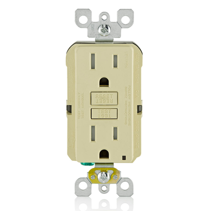 15 Amp, Self Test, Tamper-Resistant GFCI Outlet with LED Indicator Light