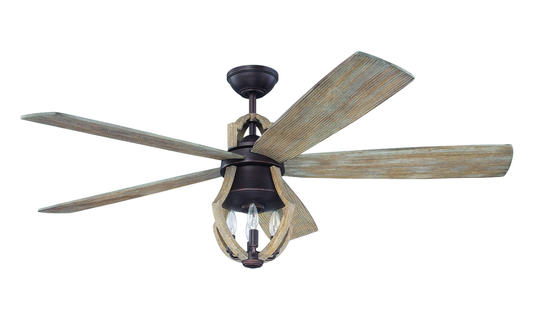 56" Winton in Aged Bronze Brushed w/ Weathered Pine Blades
