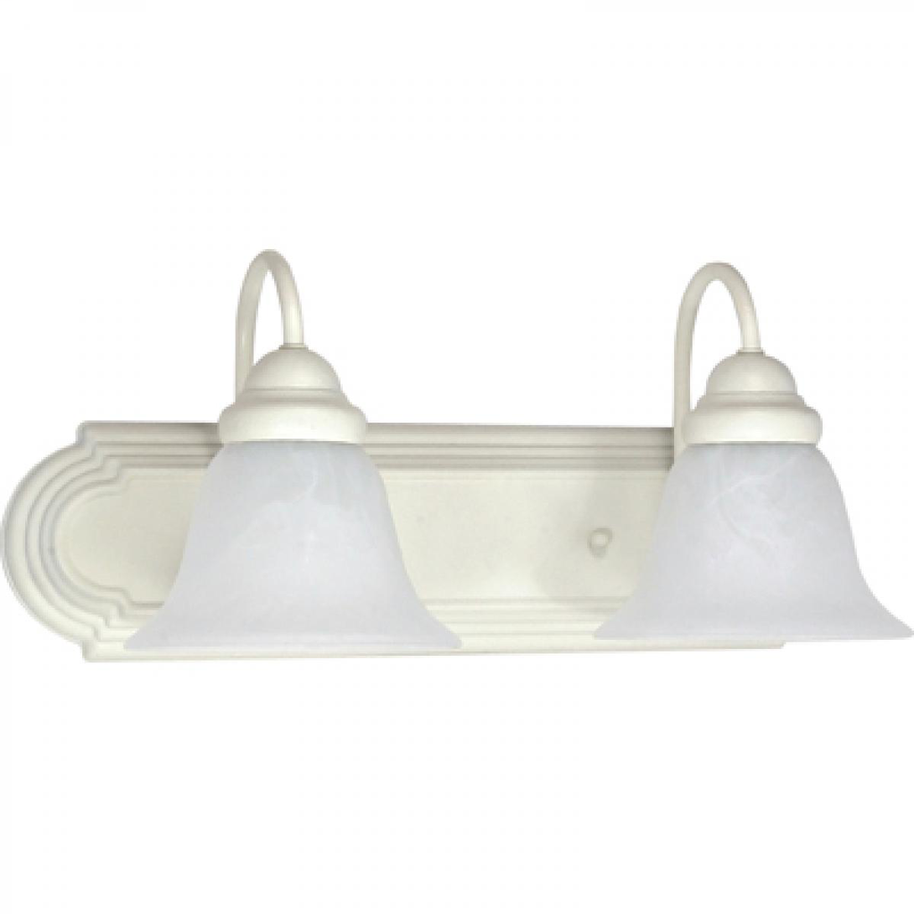 Ballerina - 2 Light 18" Vanity with Alabaster Glass - Textured White Finish