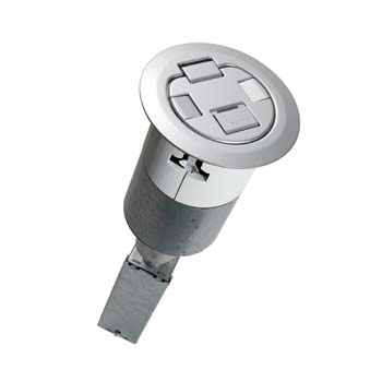 4AT Unwired Evolution™ Recessed Poke-Thru Device, Surface Style Cover, Aluminum 4ATCAL