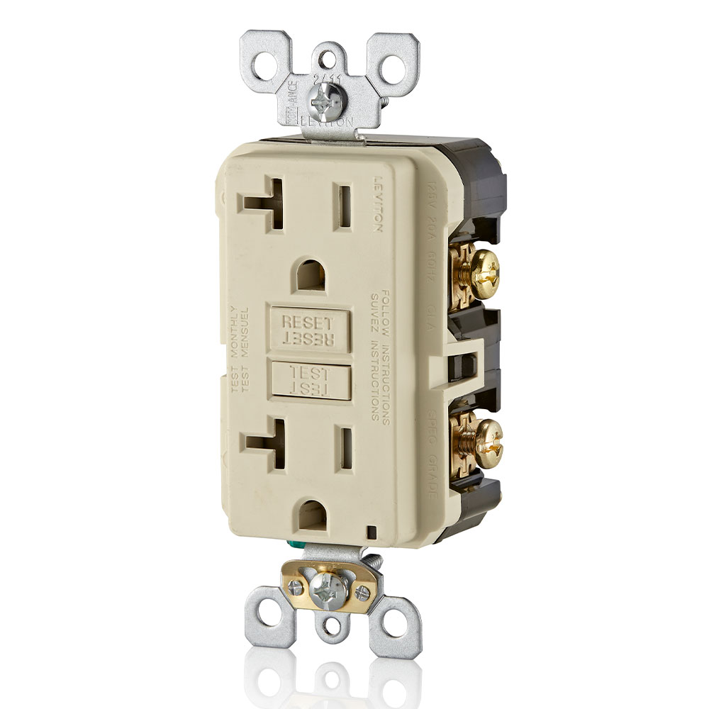 20 Amp, Self Test, Tamper-Resistant GFCI Outlet with LED Indicator Light