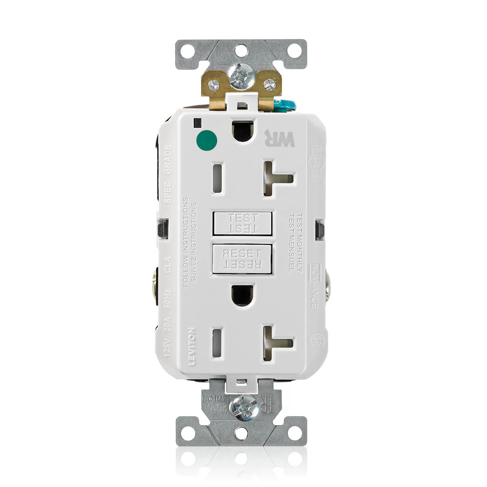 20 Amp SmartlockPro® GFCI Receptacle/Outlet, Hospital Grade, Weather and Tamper-Resistant