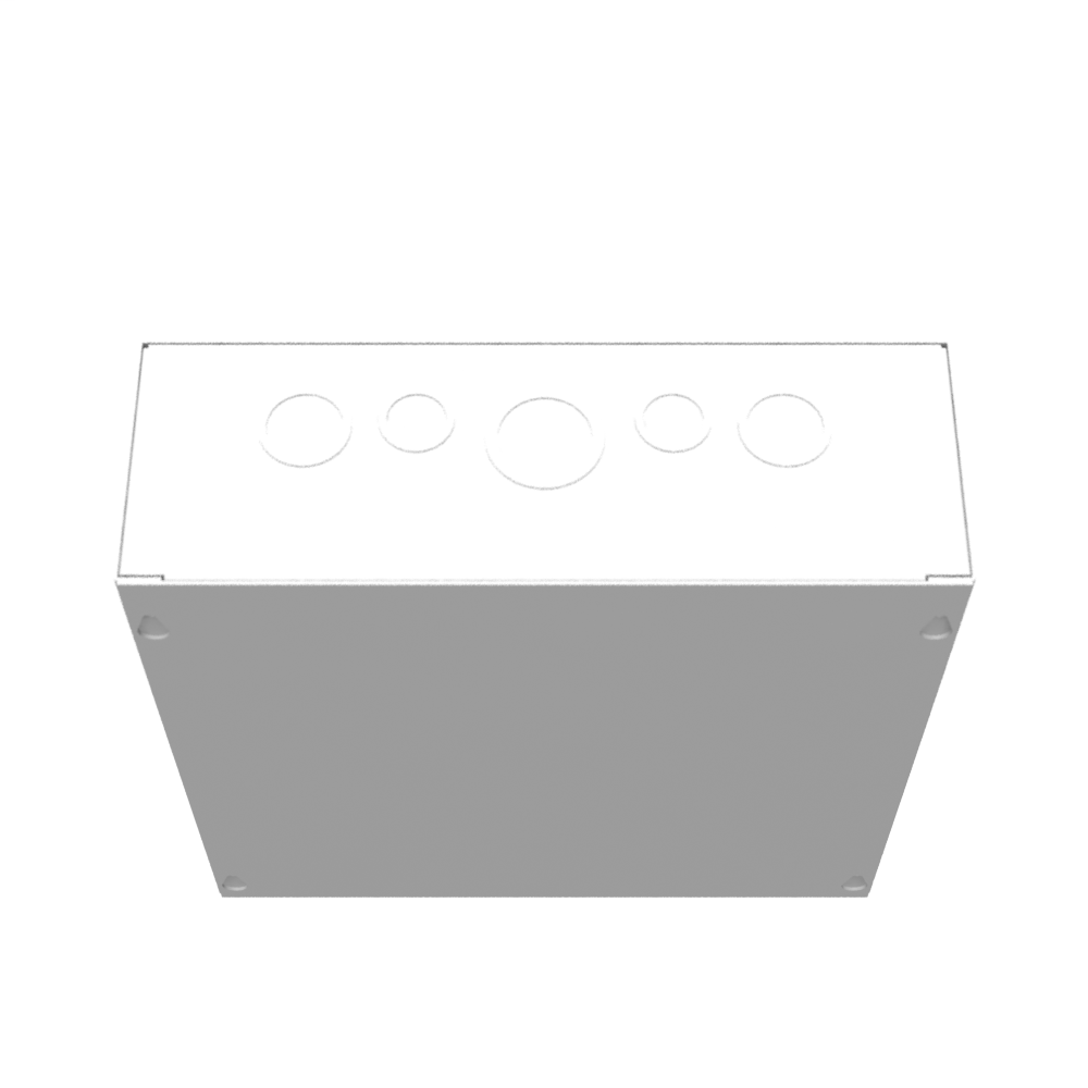 12x4X12 Screw Cover Type 1 UL Steel KOs Gray Cover w/Teardrop Slots Holes In Back