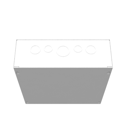 12x4X12 Screw Cover Type 1 UL Steel KOs Gray Cover w/Teardrop Slots Holes In Back