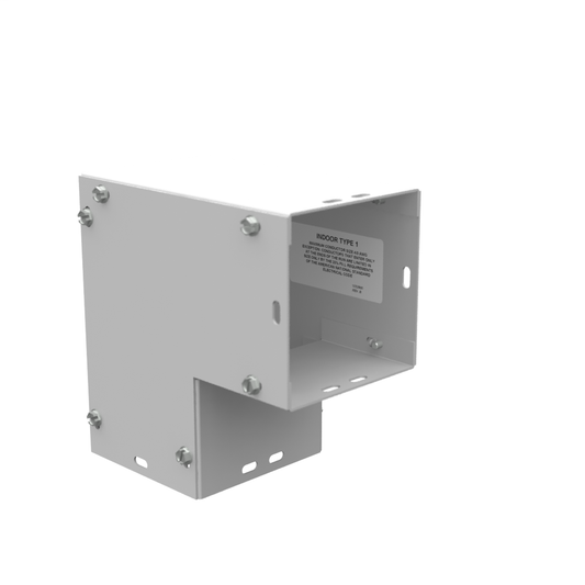 7x4.125x7 Wireway Elbow 90 Side Wall Access ANSI 61 Gray Steel