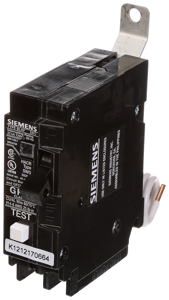 BRKR BLF2 GFCI 5mA 1P 120V 15A 10KA