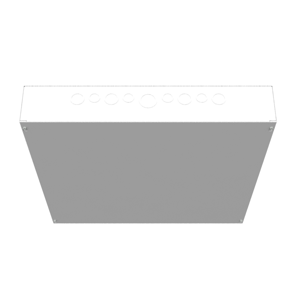 24X4X24 Screw Cover Type 1 UL Steel KOs Gray Cover w/Teardrop Slots Holes In Back