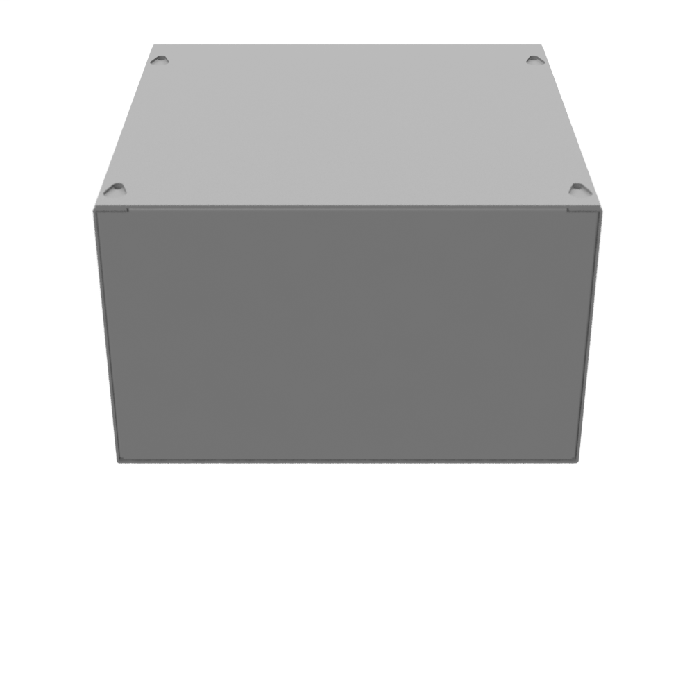 10x6x10 Screw Cover Type 1 UL Steel No KO Gray Cover w/Teardrop Slots Holes In Back