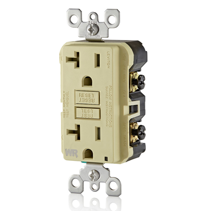 20 Amp GFCI Weather-Resistant Outlet, Self Test, Tamper-Resistant with LED Indicator Light