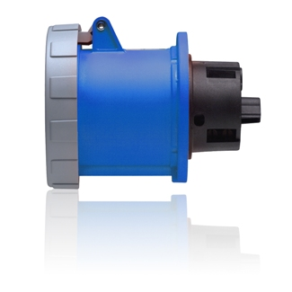 60 Amp, 120/208 Volt 3-Phase WYE, 4P, 5W, North American Pin & Sleeve Receptacle, Industrial Grade, IP67, Watertight - BLUE