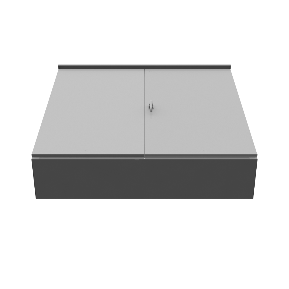 60x13x60 Hinge Cover Type 3R Steel No Knockouts ANSI 61 Gray Double Doors Padlocking 3 Point Handle Back Panel Weld Studs Drip Shield No Center Post