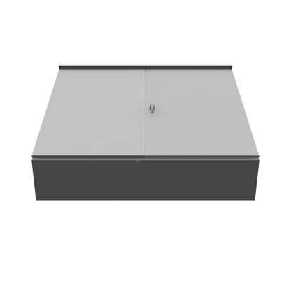 60x13x60 Hinge Cover Type 3R Steel No Knockouts ANSI 61 Gray Double Doors Padlocking 3 Point Handle Back Panel Weld Studs Drip Shield No Center Post